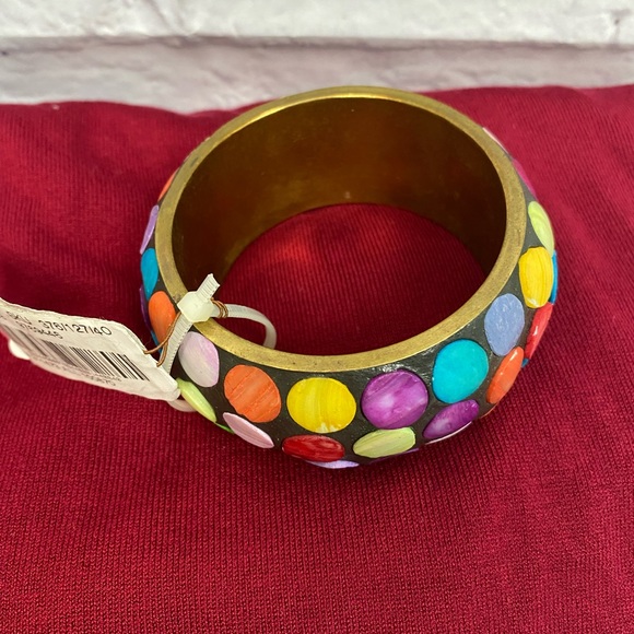 NWT Bras Enameled Rainbow Confetti Bracelet - Picture 3 of 5